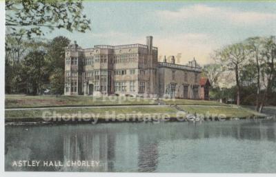 Astley Hall, with lake in foreground